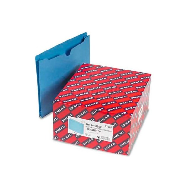 Smead Smead File Jackets, 2-Ply Tab and 2" Accordion Expansion, Letter, 11 Pt, Blue, 50/Box 75562 - main